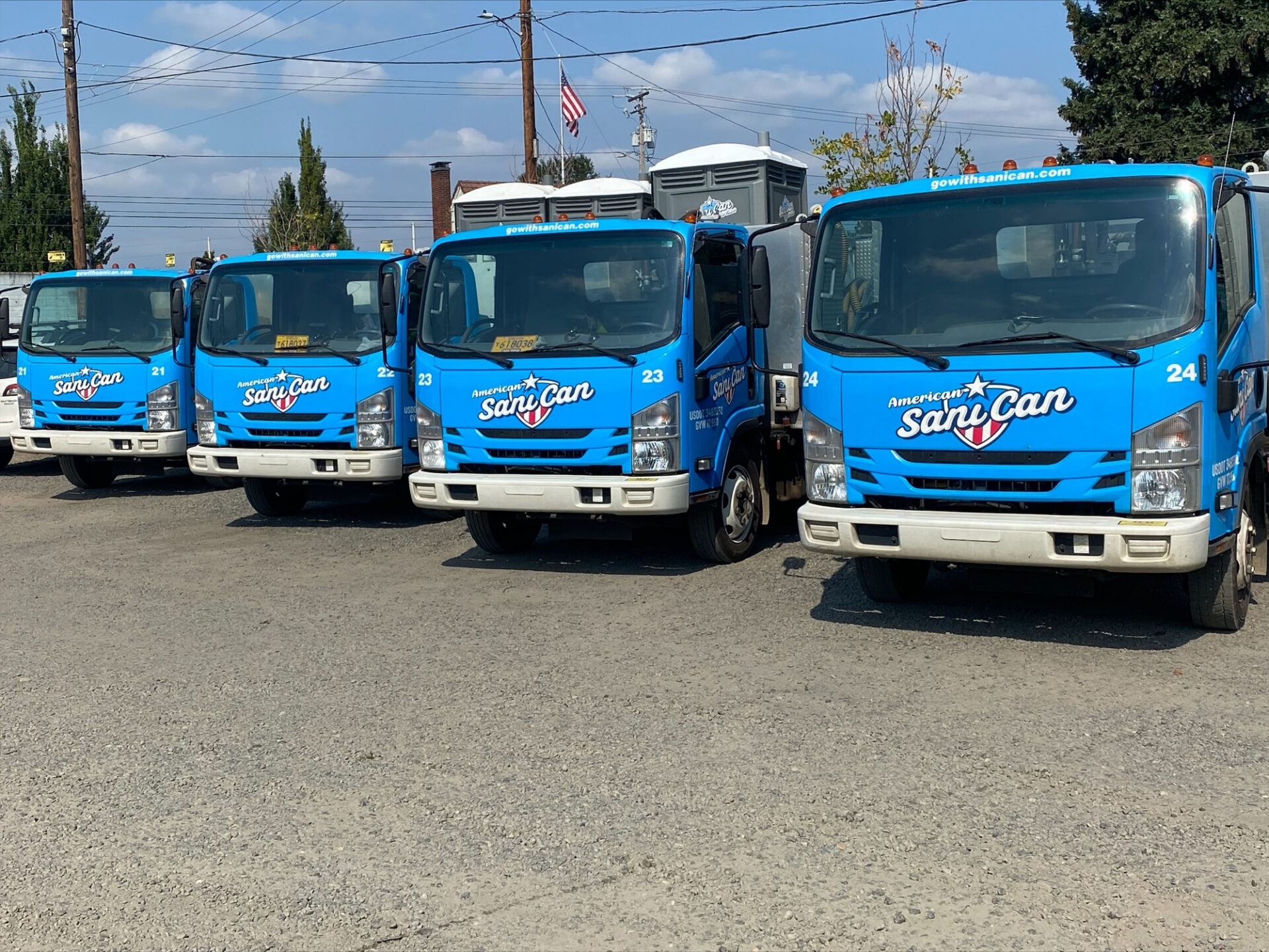 Porta potty service trucks