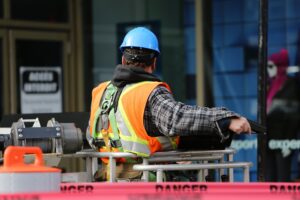 image of a construction worker at a site | portland vancouver salem portable toilet rental