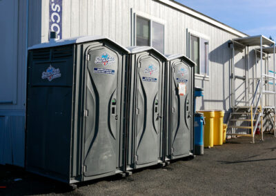 American Sanican Portapotties at a Construction Site