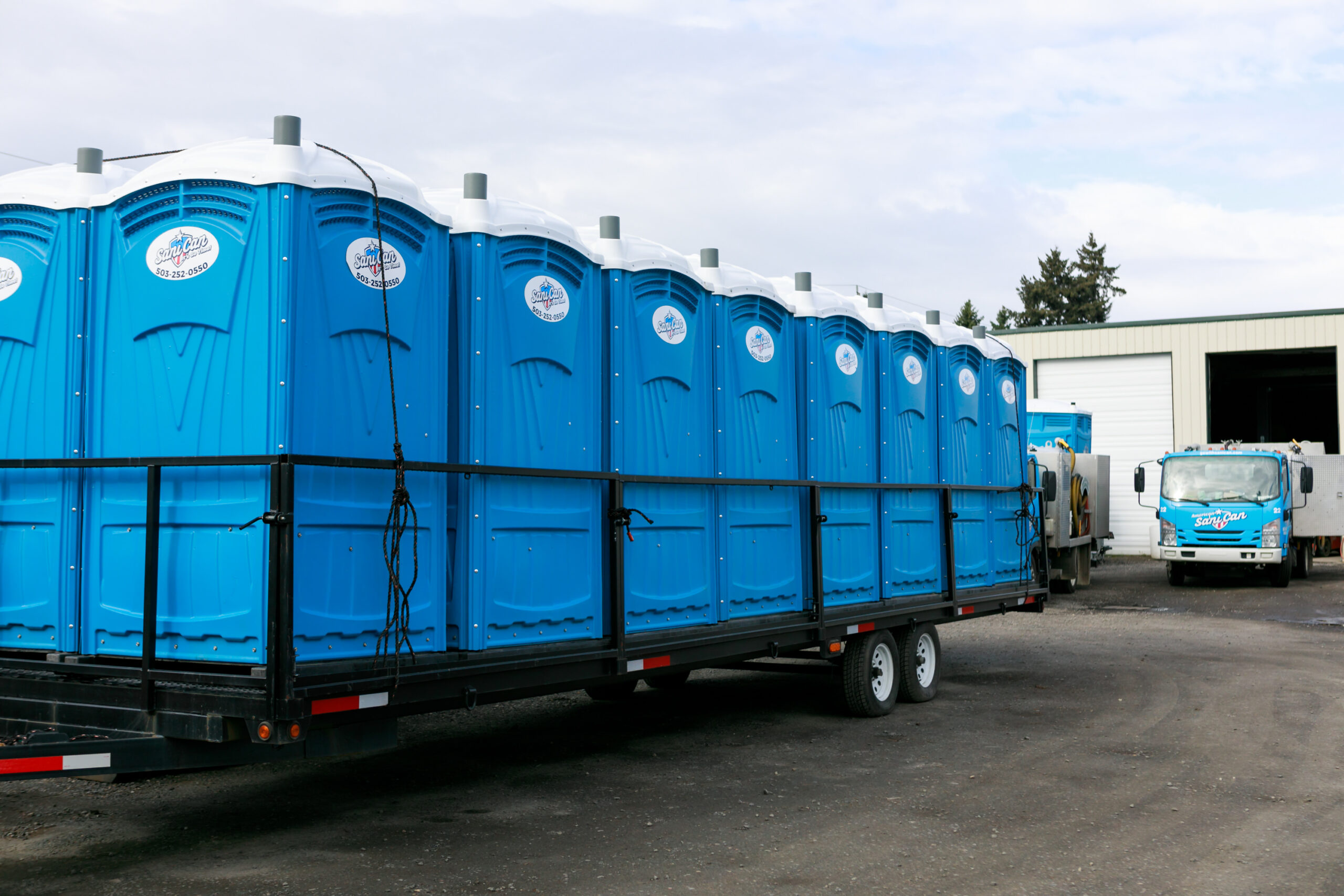 Sanican portapotties on their way to a festival