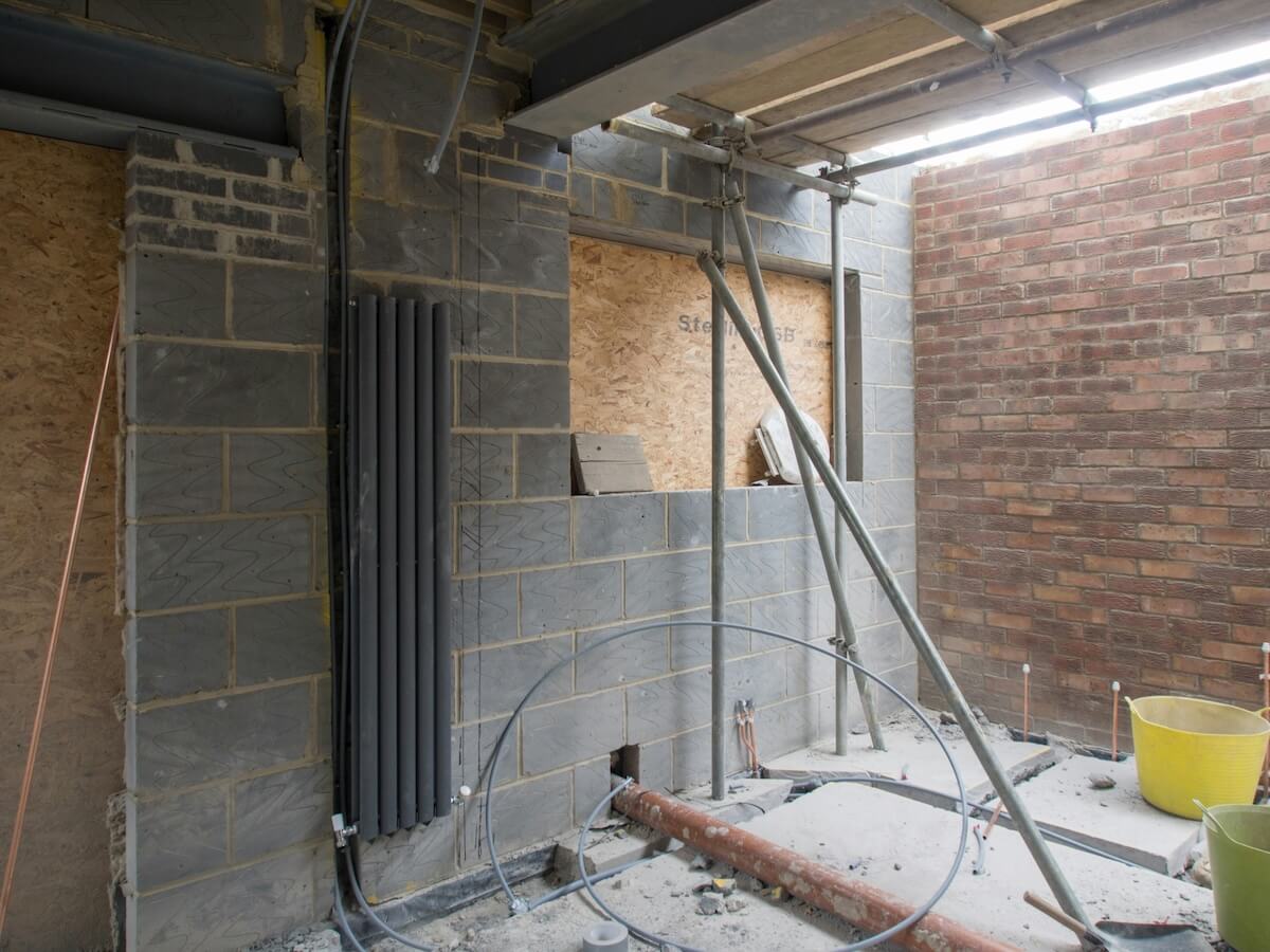 Bathroom renovations like this one require a porta-potty