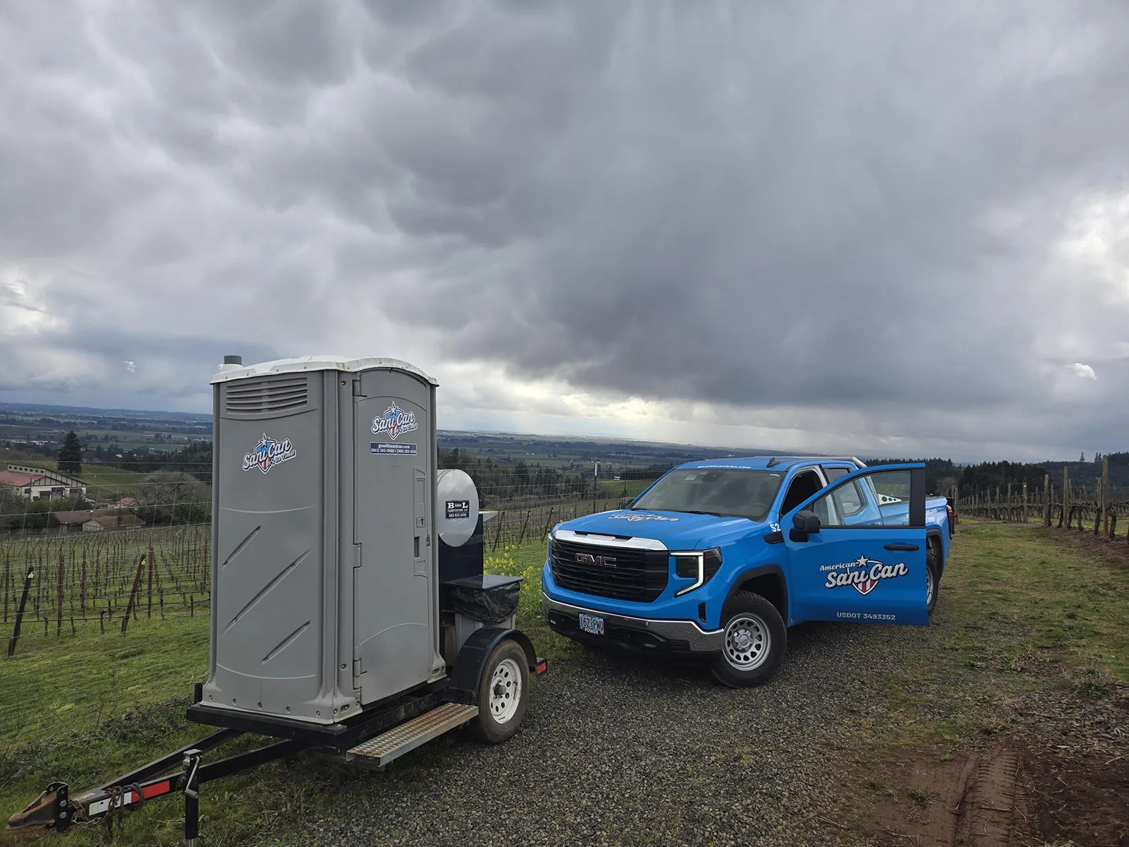 Vineyards and wine country portable toilet rental American SaniCan